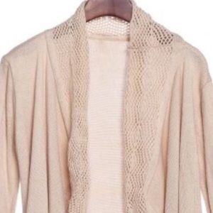 Crotchet Beige Boho Long Sleeve Cardigan